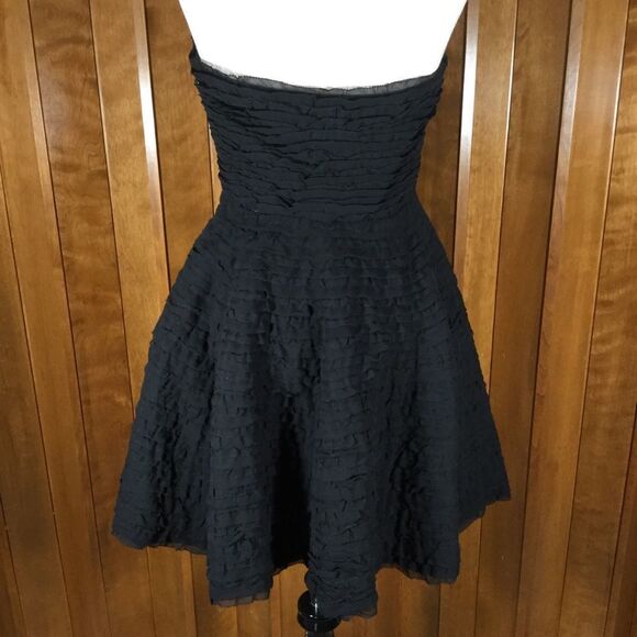 Diane von Furstenberg Delancy Black Silk Chiffon Strapless Dress - Picture 5 of 8